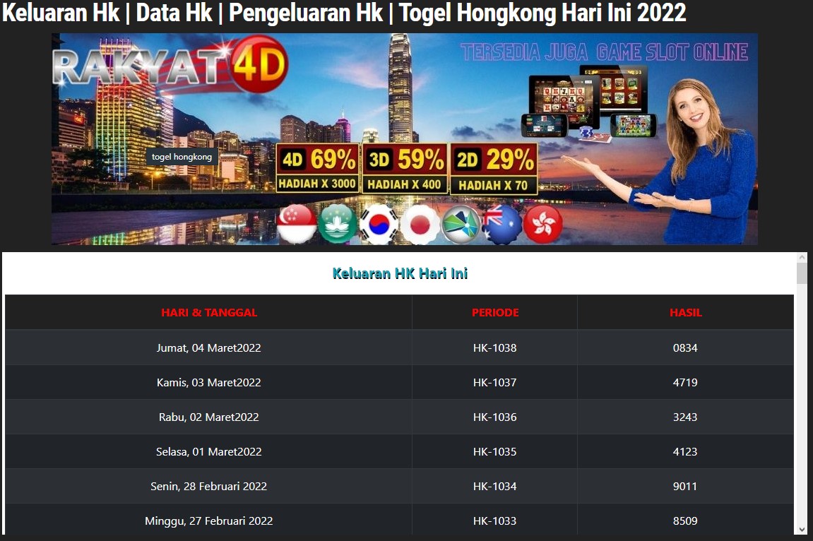 Only Hong Kong Pools can use the Keluaran hk Totobet and Hong Kong Togel results